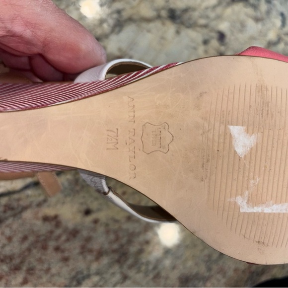 Ann Taylor Pink and White Wedge Sandals - Picture 10 of 10